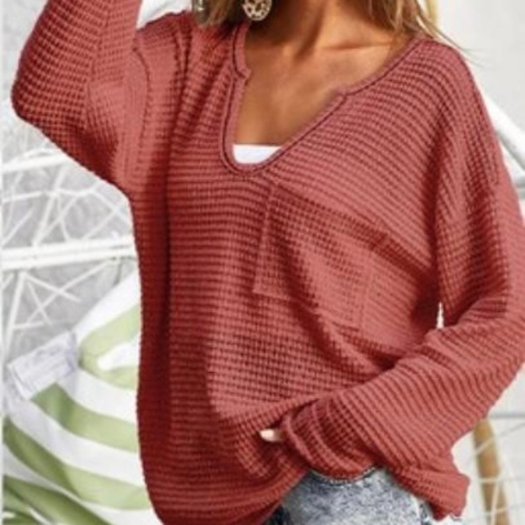 BiBi | Tops | Bibi Popcorn Waffle Knit Top | Poshmark